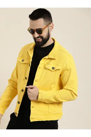 HERE&NOW Solid Spread Collar Denim Jacket