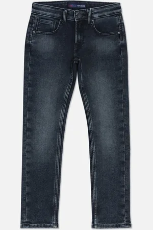 Pepe Jeans Boys Slim Fit Mid-Rise Heavy Fade Dark Shade Clean Look Stretchable Jeans