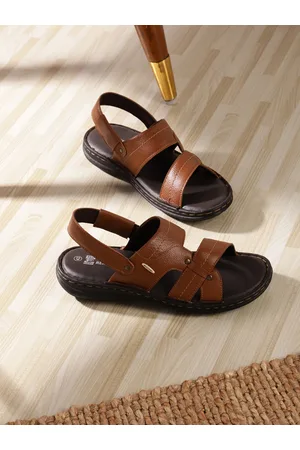 Red Chief Men Textured Leather Comfort Sandals