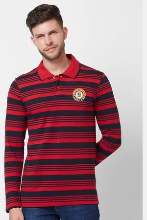 Giordano Striped Polo Collar Pure Cotton Slim Fit T-shirt