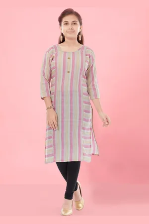Aarika Girls Striped Cotton Kurta