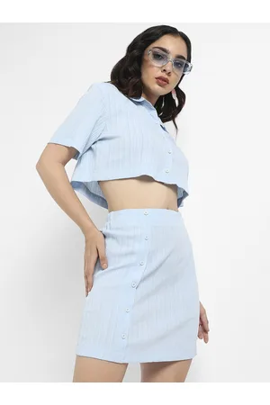 Campus Shirt Collar Top & Skirt