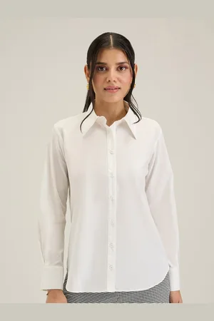 20Dresses White Comfort Spread Collar Pure Cotton Formal Shirt