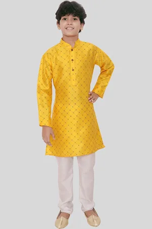 SHIWAM ETHNIX Boys Checked Straight Kurta