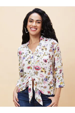 Globus Floral Printed Shirt Style Top