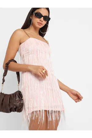 Campus Self Design Shoulder-Straps Sheath Mini Dress