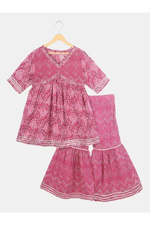 Celebravo Girls Paisley Printed Kurta With Sharara
