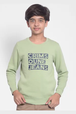 Crimsoune Club Boys Typography Printed Cotton Pullover