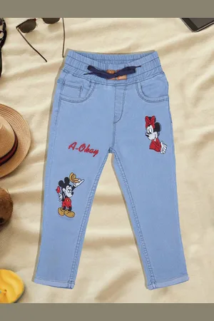 A-Okay Girls Jogger Clean Look High-Rise Applique Jeans