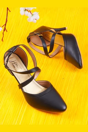 JM Looks Pointed Toe Stiletto Heels With Buckles
