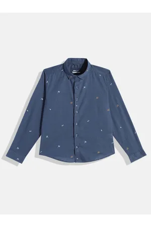 M&H Boys Conversational Opaque Printed Pure Cotton Casual Shirt