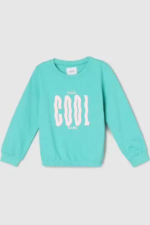 Max Collection Girls Typography Printed Pure Cotton Pullover Sweatshirt