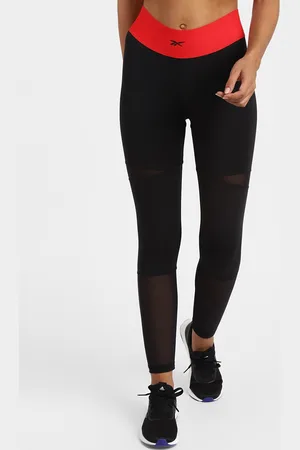 Reebok Women Black Solid Fitted Fit Tights