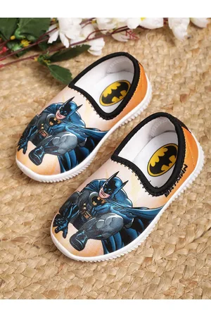 Kidsville Boys Batman-Printed Textile Contrast Sole Slip-On Sneakers