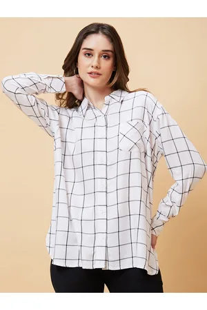 Globus Windowpane Checked Oversized Casual Shirt