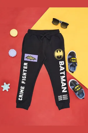 Pantaloons Boys Batman Printed Cotton Mid-Rise Regular-Fit Track Pants