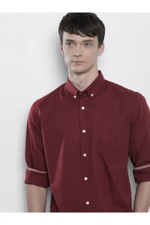 Nautica Solid Slim Fit Casual Shirt With Chest Pocket