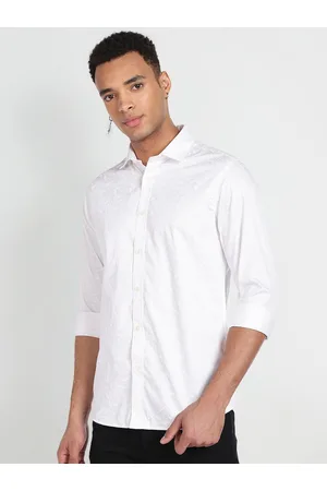 Flying Machine Slim Fit Ethnic Motifs Printed Opaque Cotton Casual Shirt