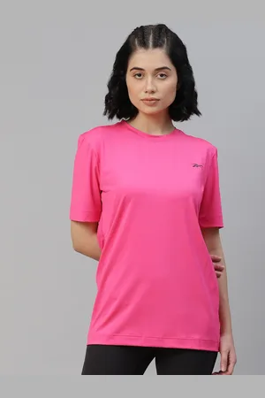 Reebok Women Pink Solid Workout T-Shirt