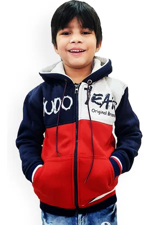 BAESD Boys Typography Printed Hooded Sweatshirt