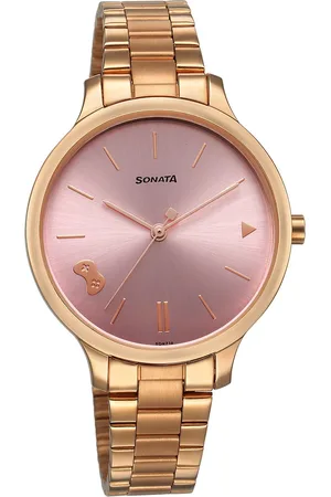 Sonata Women Textured Dial & Bracelet Style Straps Analogue Watch 87050WM02