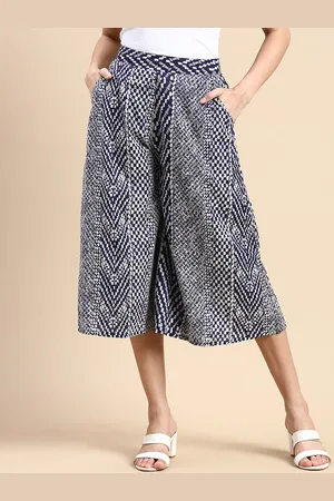De Moza Women Printed Loose Fit High-Rise Culottes