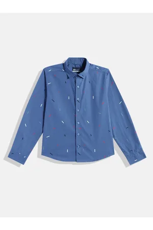 M&H Boys Conversational Opaque Printed Pure Cotton Casual Shirt