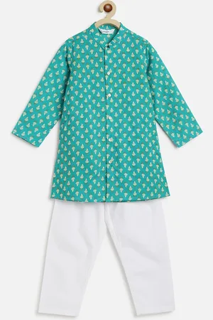 Campana Boys Paisley Printed Regular Pure Cotton Kurta With Pyjamas
