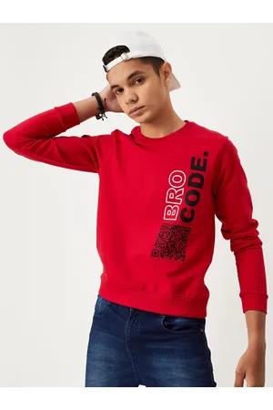 Boys Typographic Print Cotton Sweatshirt