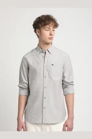 The Bear House Slim Fit Button Down Collar Chest Pocket Pure Cotton Casual Shirt