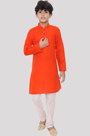 SHIWAM ETHNIX Boys Mandarin Collar Cotton Kurta