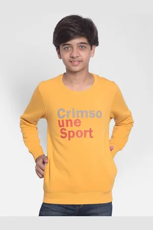 Crimsoune Club Boys Typography Printed Cotton Pullover