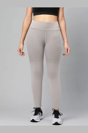 Reebok Women Grey Solid Training Supply Puremove Tights