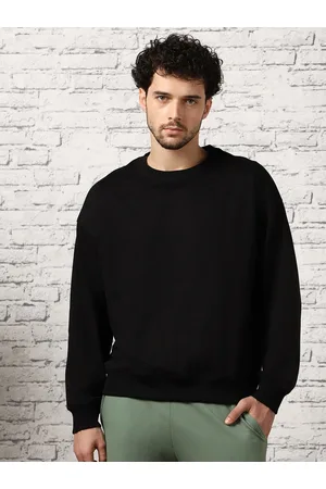 NOBERO Men Oversized Solid Hooded Sweatshirt
