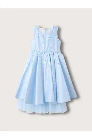 Blue Giraffe Girls Sleeveless Embellished Fit & Flare Dress