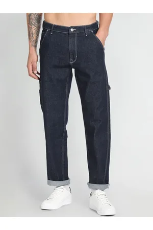 Flying Machine Men Relaxed Fit High-Rise Clean Look Stretchable Jeans