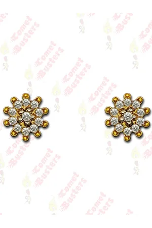 Comet Busters Gold-Plated Floral Studs Non Piercing Ear Stickers