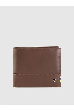 Allen Solly Men Brown Textured Genuine Leather Wallet