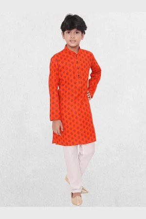 SHIWAM ETHNIX Boys Ethnic Motif Printed Straight Kurta