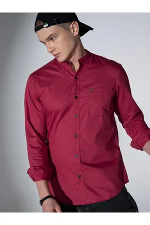 Hubberholme Men Pink Slim Fit Solid Twill Weave Casual Shirt