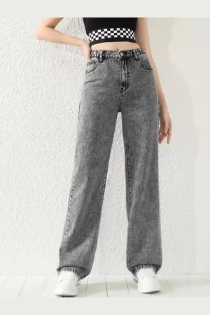 BAESD Women Straight Fit Clean Look Heavy Fade Jeans
