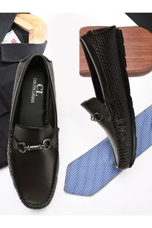 Carlton London Men Textured Lightweight Horsebit Loafers