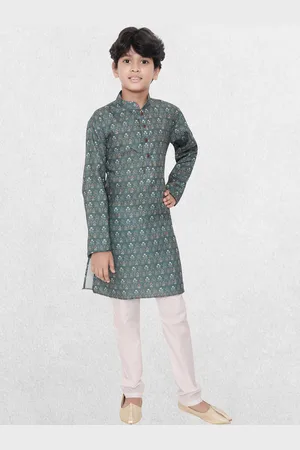 SHIWAM ETHNIX Boys Floral Printed Straight Kurta