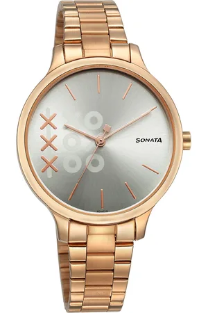 Sonata Women Textured Dial & Bracelet Style Straps Analogue Watch 87050WM04