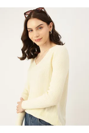 DressBerry Women Ribbed Acrylic Pullover
