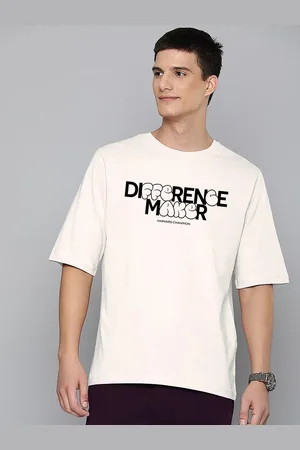 HARVARD Off White Typography Printed Round Neck Short Sleeve Oversize Cotton T-Shirt