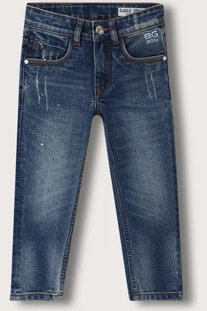 Blue Giraffe Boys Low Distress Straight Fit Heavy Fade Cotton Jeans