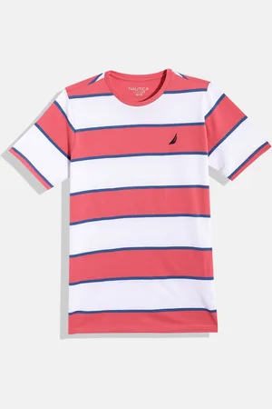 Nautica Boys Striped Pure Cotton T-shirt