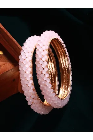 Priyaasi Set Of 2 Gold-Plated Beaded Bangles