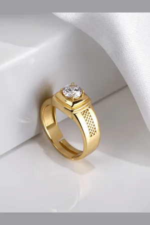 Zavya Men Gold-Plated 925 Pure Sterling Silver Adjustable Ring